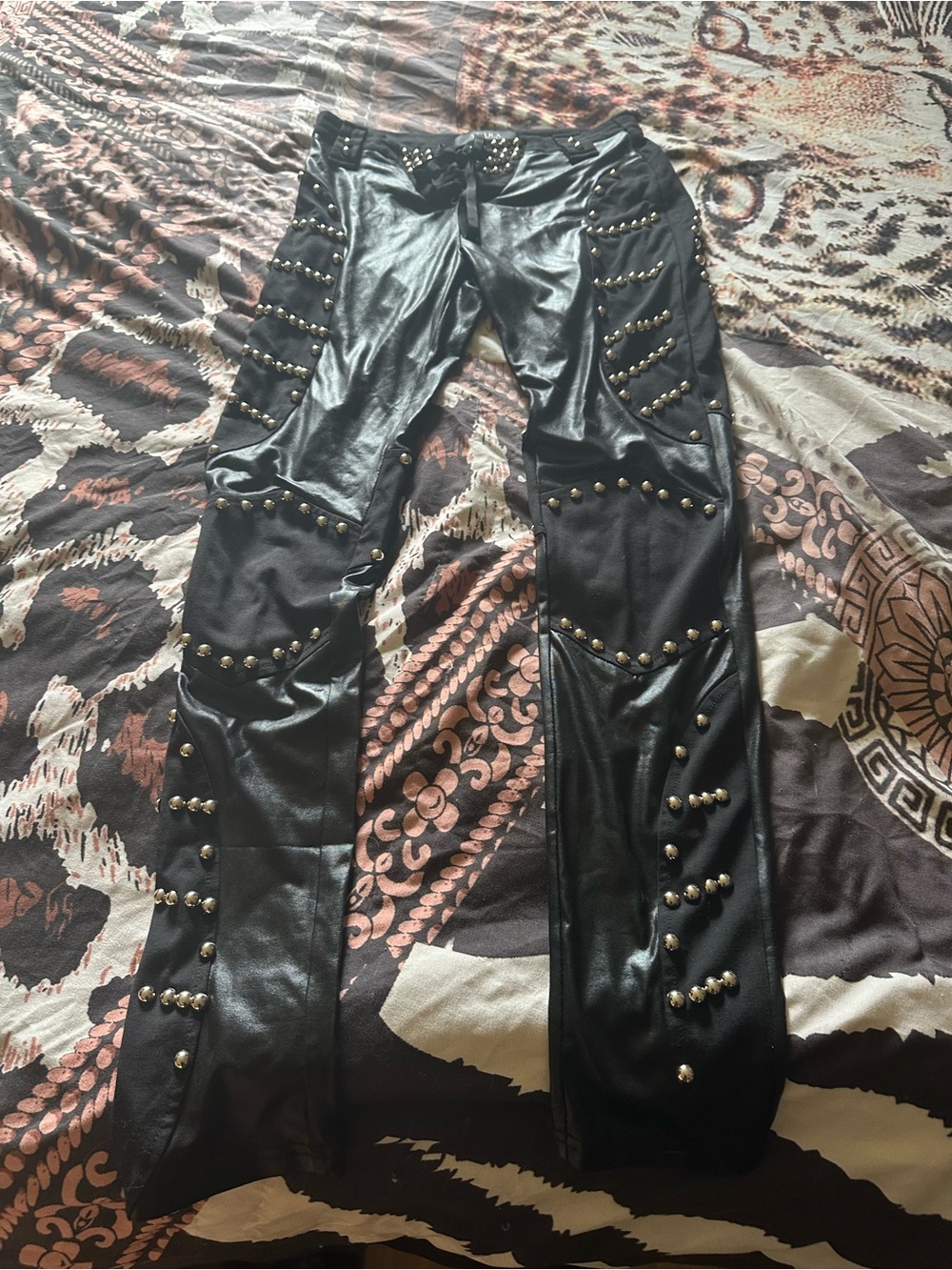 AKIRA Black open Lace-Up Studded leggings excellent condition